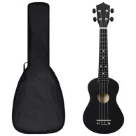 Set dječjeg ukulelea SOPRANO, s torbom, crni, 23 "